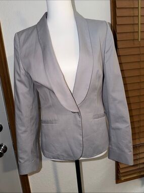 Thomas Pink Gray Tailored Shawl Collar Single Button Blazer Size 8